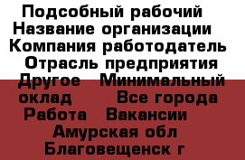 Подсобный рабочий › Название организации ­ Компания-работодатель › Отрасль предприятия ­ Другое › Минимальный оклад ­ 1 - Все города Работа » Вакансии   . Амурская обл.,Благовещенск г.